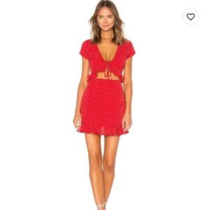 Brand is Superdown from Revolve. Size XS Red with white polkadots.